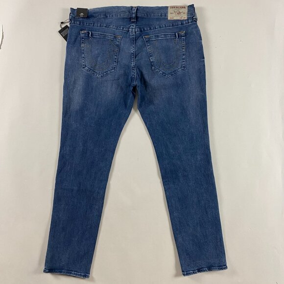 NWT True Religion Geno Relaxed Slim Jeans Men's 42 Stretch Medium Ink Blue SN - Picture 3 of 16